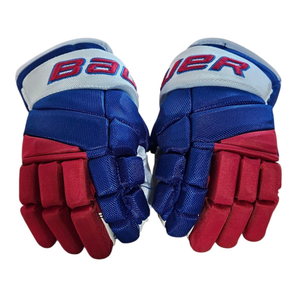 RARE Bauer Vapor Pro Ice Hockey Gloves Pro Stock Rochester Americans Sz 12 30cm